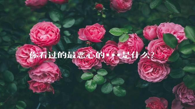 你看过的最恶心的***是什么？